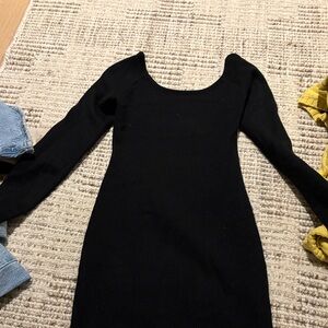Elegant Black Long Sleeve Dress